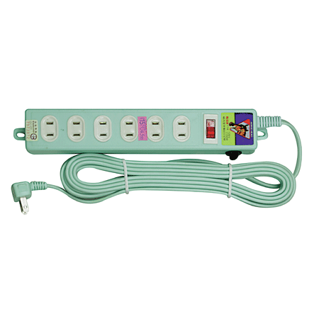 鳥頭 彩色延長線 20尺 六開六插