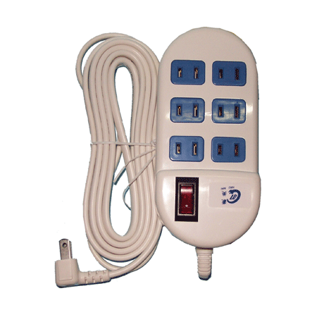 豪美 延長線6.6尺一開六插(6106)