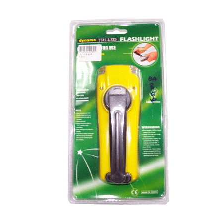 三馬 手搖發電 手電筒(直型)